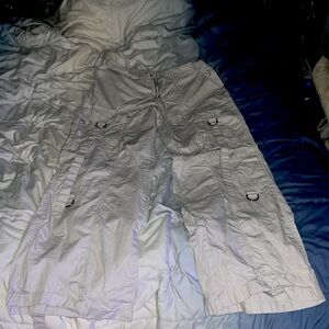 Light Gray Cargo Pants With Straps